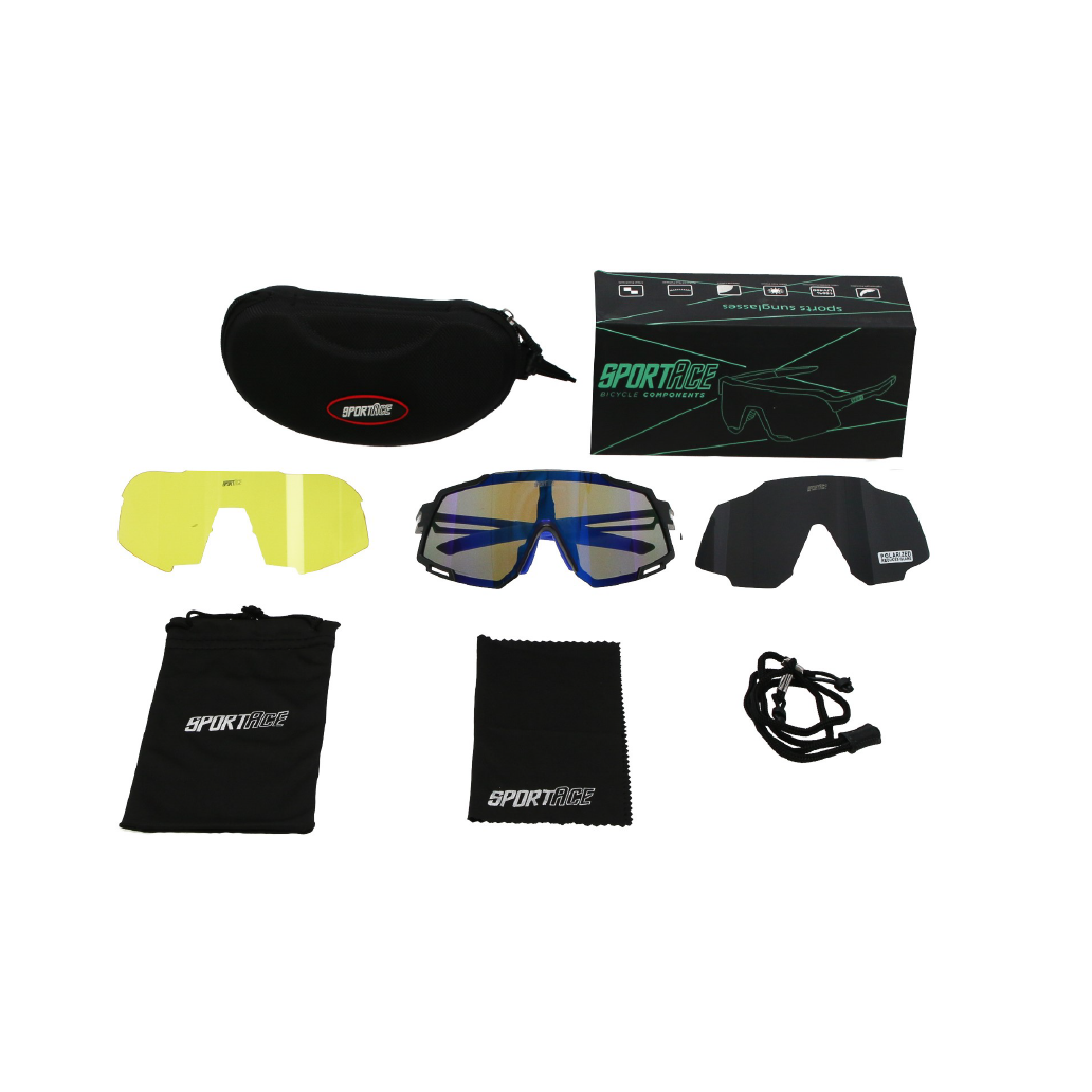 Gafas de Ciclismo SA-838 con Estuche y 3 Cristales Sportace