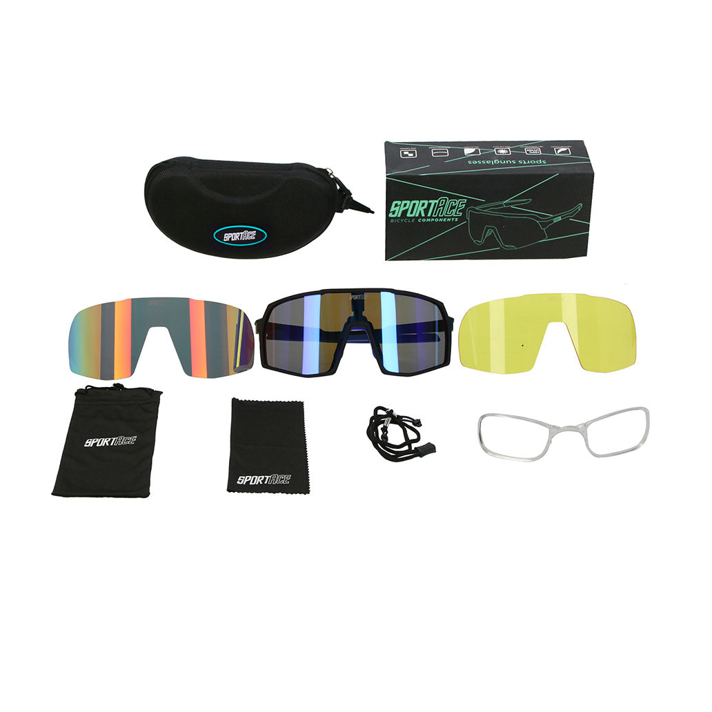 Gafa de Ciclismo SA-858 con Estuche y 3 Cristales Sportace
