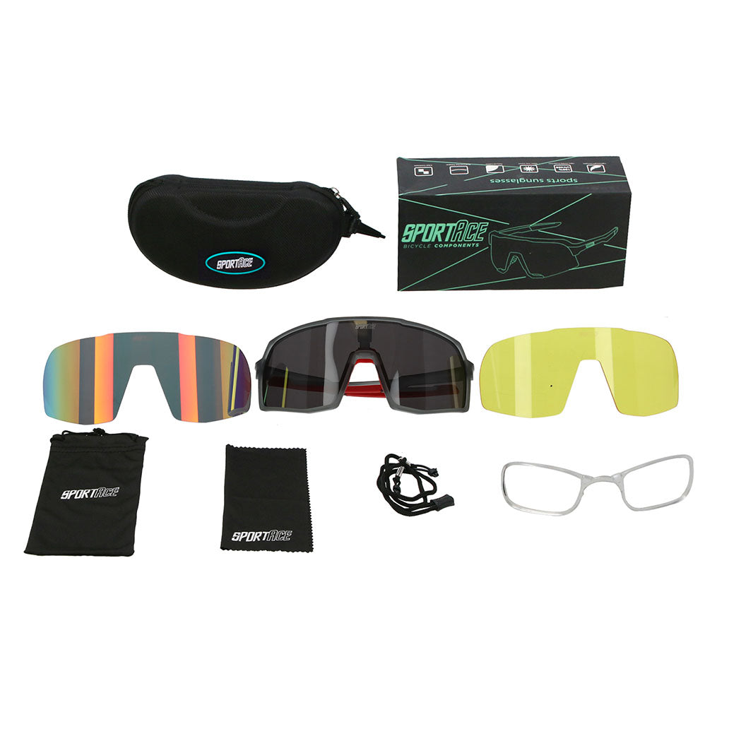 Gafa de Ciclismo SA-858 con Estuche y 3 Cristales Sportace