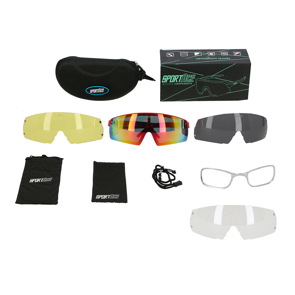 Gafas de Ciclismo SA-915 con Estuche y 3 Cristales Sportace