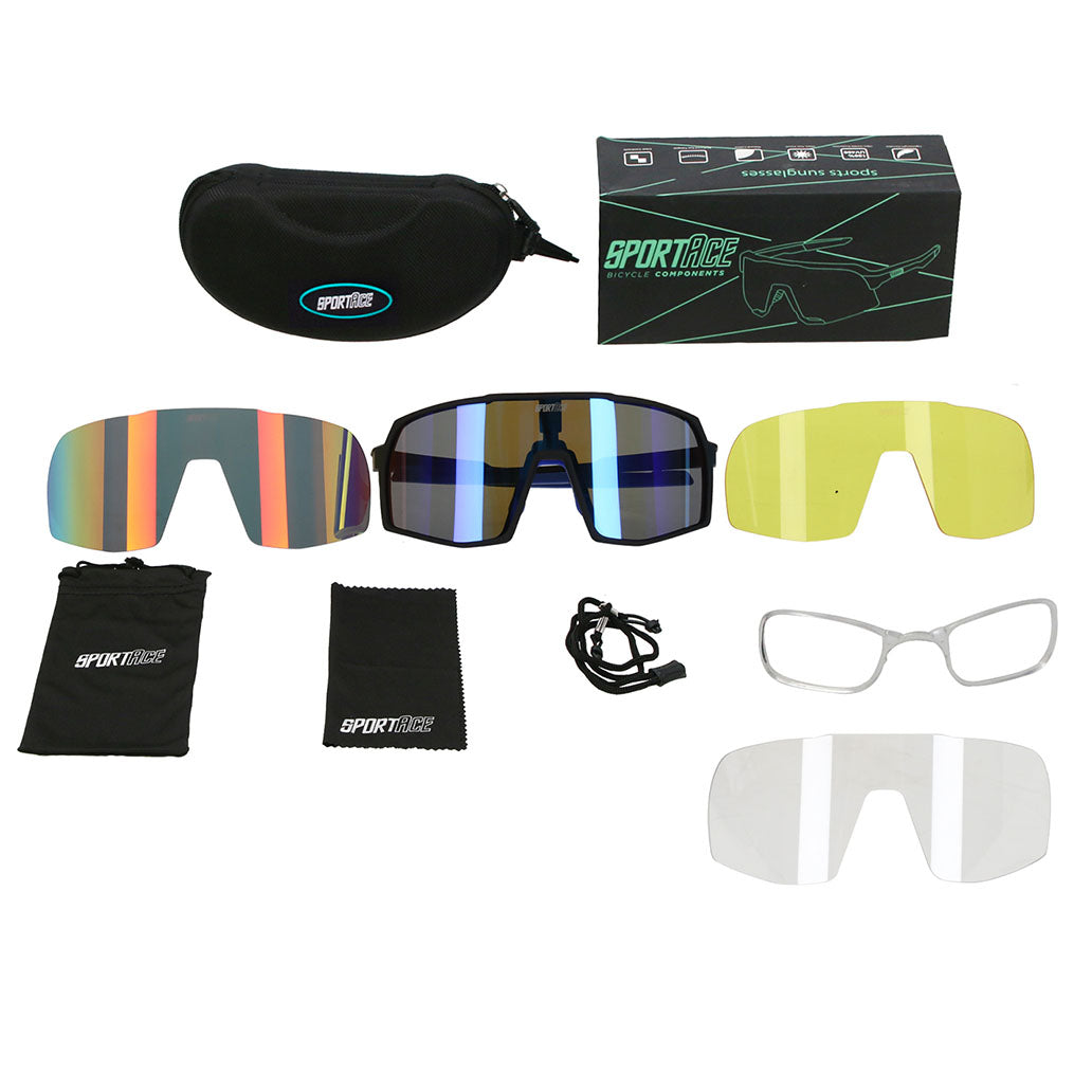 Gafas de Ciclismo SA-858 con Estuche y 3 Cristales Fotocromaticos Sportace