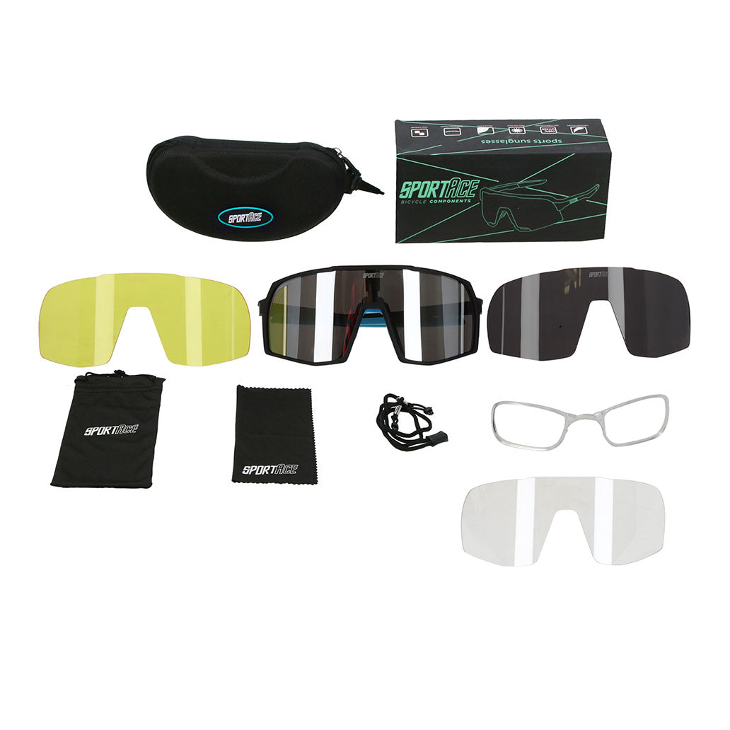 Gafas de Ciclismo SA-858 con Estuche y 3 Cristales Fotocromaticos Sportace