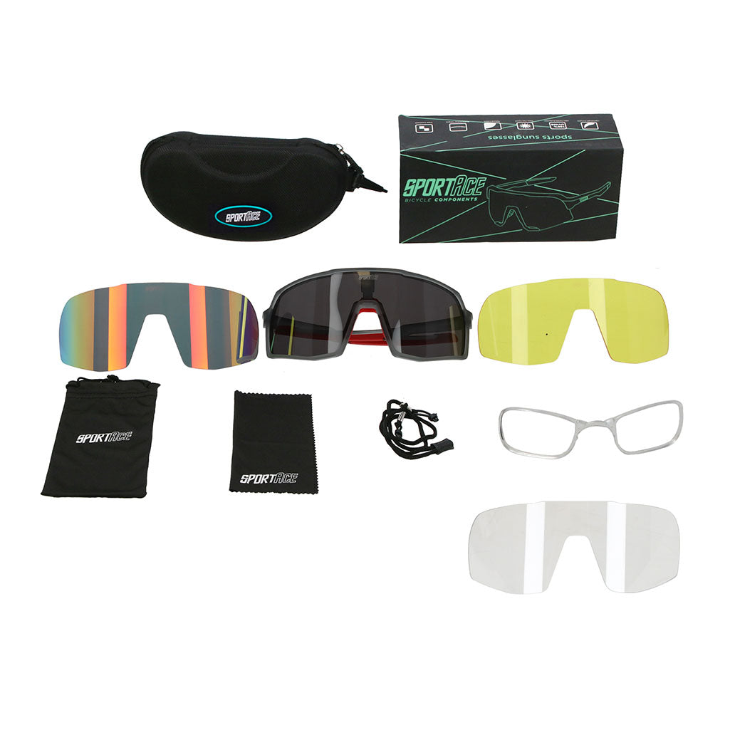 Gafas de Ciclismo SA-858 con Estuche y 3 Cristales Fotocromaticos Sportace