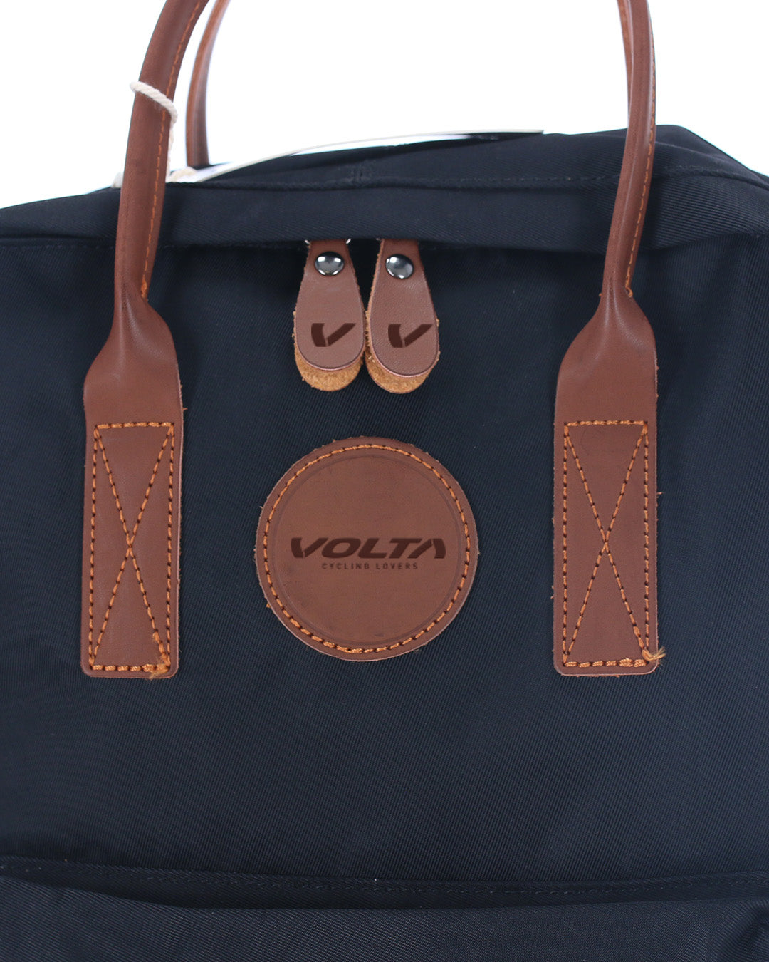 Mochila Volta Negra con Detalles en Marrón