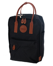 Mochila Volta Negra con Detalles en Marrón