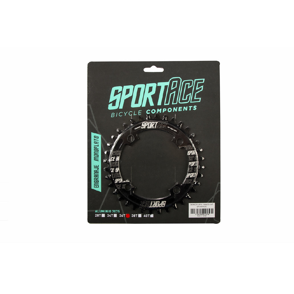 Monoplato 104BCD para Shimano Aluminio CNC 7075 Sportace