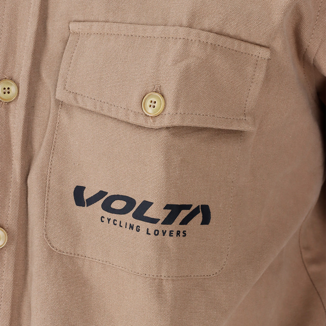 Camisa Hombre Grafa Manga Larga Volta Beige
